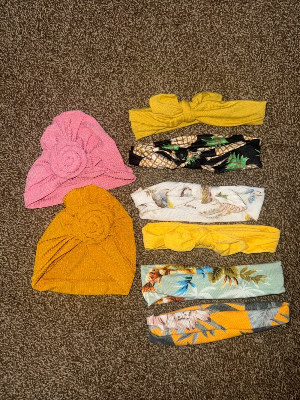 Baby Headwrap & Turban Bundle – 8 Pieces (Knot Headbands + Knit Turbans)